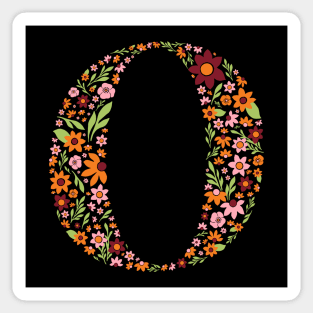 Retro Floral Letter O Sticker